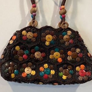 Hand-made Coconut Shell Wooden Bead Purse